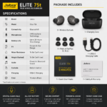 Jabra Elite 75t True Wireless Earbuds - Image 3
