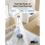 PELONIS 10" Smart WiFi Standing Fan with Remote 24dB Ultra-Quiet DC Motor & Alexa Control - Image 3